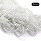 Acmore Crystal 3mm/4mm/6mm/8mm White Glass Imitation Pearl Beads with Hole ABS Loose Beads for Jewelry Making  Decoration Accessories
