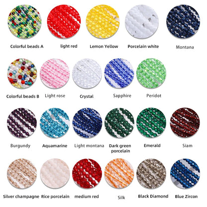 Acmore Crystal 1mm 20 Colors Loose Crystal Stones Jewelry Making Crafts Waist Necklace Earring Flat Beads DIY Deco Accessories