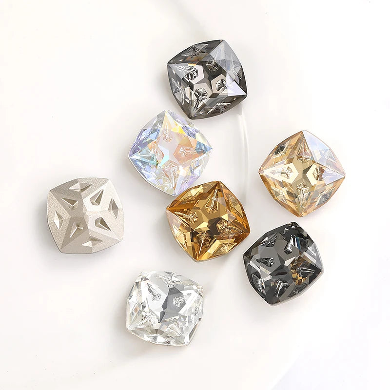 Acmore Crystal Cushion Shape Star Meteorite Series 12 /18mm K9 Glass Pointback Crystal Stones Rhinestones Jewelry Making Garment