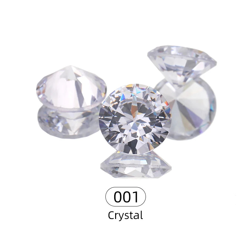 Acmore Crystal High Quality Colorful Round Zircon Transparent Pointeback Glass Rhinestone for Jewelry Making & Nail Art