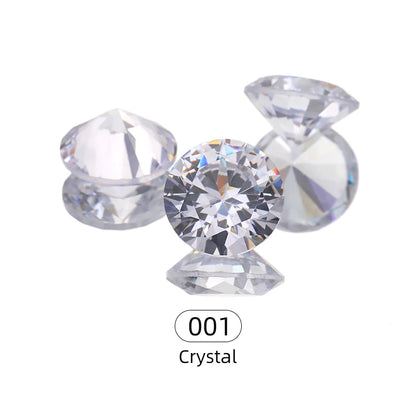 Acmore Crystal High Quality Colorful Round Zircon Transparent Pointeback Glass Rhinestone for Jewelry Making & Nail Art