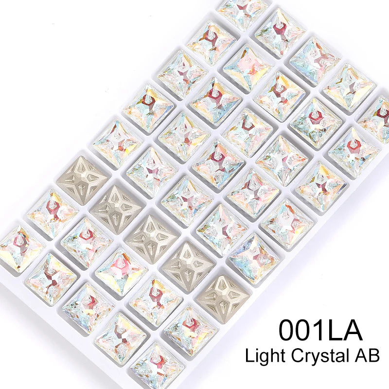 Acmore Crystal Square Shape Star Meteorite Series 12 /18mm K9 Glass Pointback Crystal Stones Rhinestones for Jewelry Making Garment