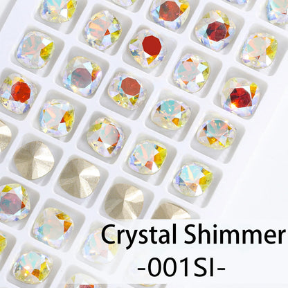 Acmore Crystal Wholesale Cushion Pointback Rhinestone K9 Glass Fancy Stone Loose Glass Design DIY Clothes Bags Shoes