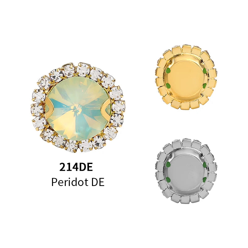 Acmore Crystal New Product Rivoli Shapes Flat Back Sew on Stone With Cup Chain Loose Rhinestones DIY Garment Shirt Shoes Bags