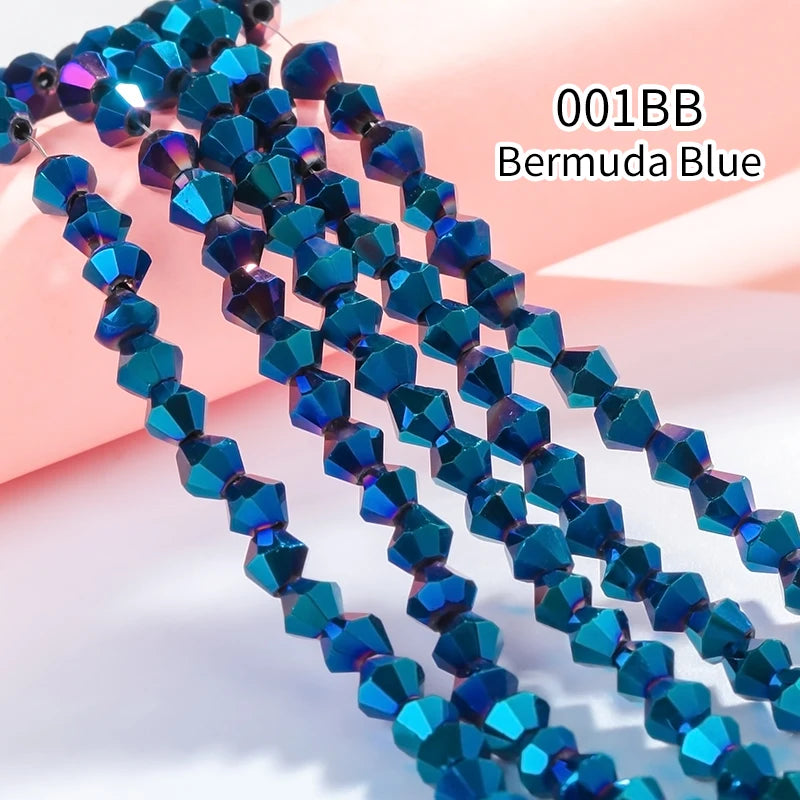 Acmore Crystal 4mm 21 Colors Bicone Shaped Crystal Stone Wholesale Loose Necklace Bracelet Earring Through Hole Glass Rhinestone Beads