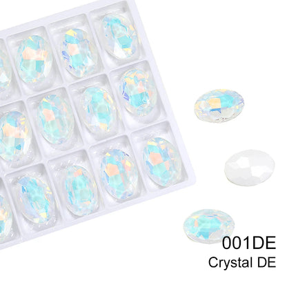 Acmore Crystal Hot Sale Opal Mocha Oval Shape New Design Loose Stones Color Point Back Loose Rhinestone Clothing Accessories DIY