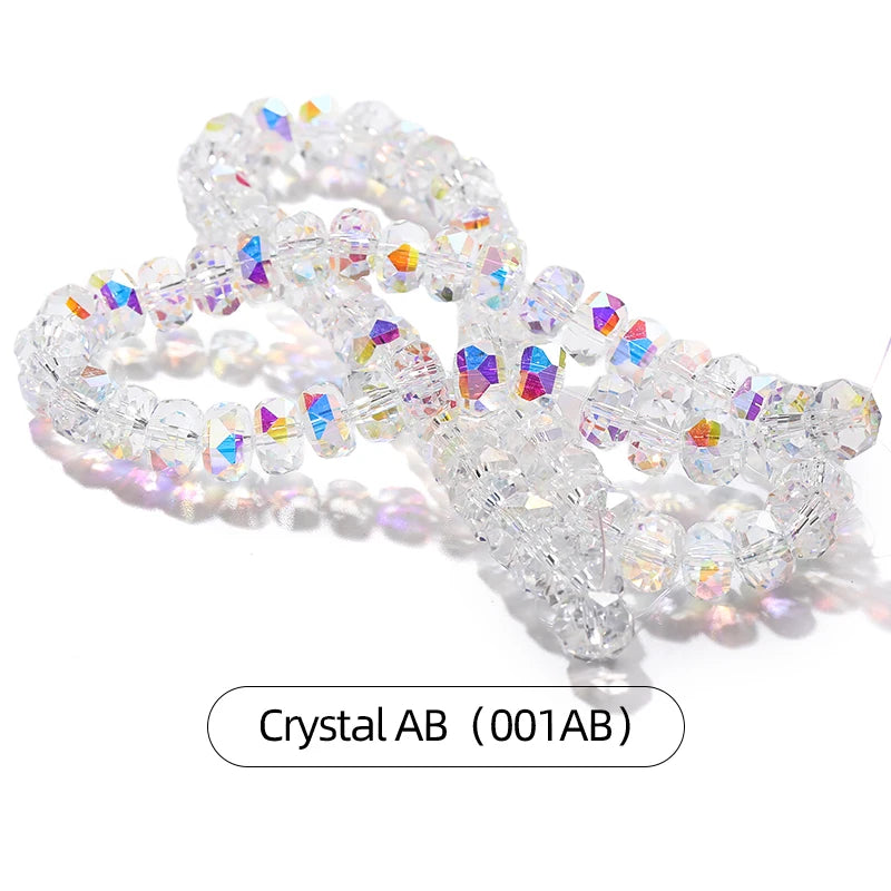 Acmore Crystal  12 Colors Bright  Loose  Glass Crafts Wheel Faceted Crystal Beads Jewelry  Finding Accessories for Necklace Earring