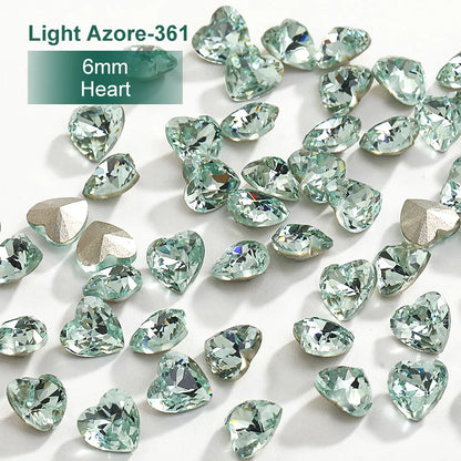 Acmore Crystal New Color Popular Light Azore K9 Glass Crystal Rhinestone Loose Jewelry Stone Glue on for DIY Nail Art Decoration