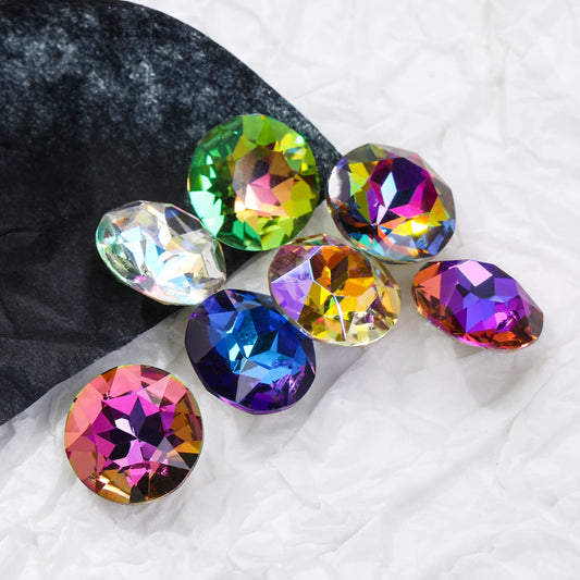 Acmore Crystal High Quality Gemstone Flower K9 Pointback Rhinestone Loose Stones Jewelry Glue on for DIY Decoration Clothing Desgin