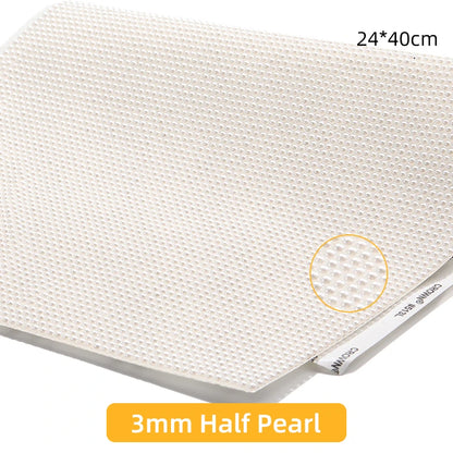 Acmore Crystal 24*40CM Pearl Mesh Trimming Net Colorful Resin Best Rhinestone DIY Purse Applique  for Wedding & Dress