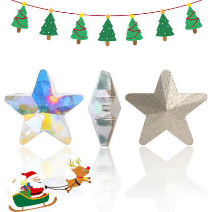 Acmore Crystal Christmas Series Star Shaped Crystal Stone Pointback Rhinestones Glass Nail Art Supplies Jewelry Decoration Diy Strass