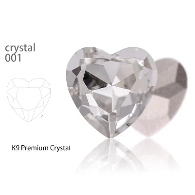 Acmore Crystal High Quality K9 Glass 8-27mm Heart Shape Point Back DIY Decoration Accessories Press on Nail Art Supplies Rhinestones