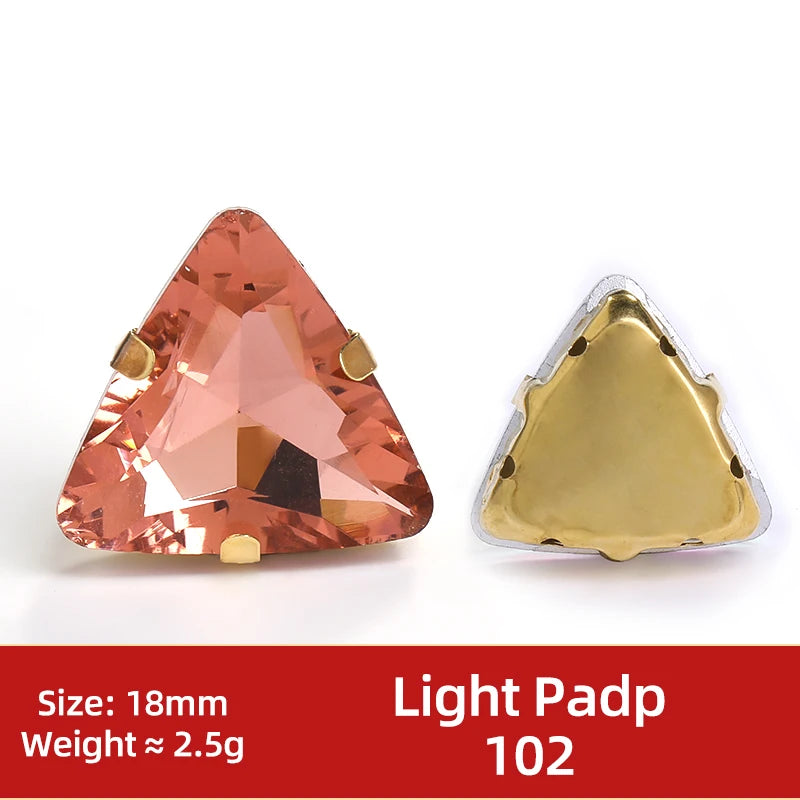 Acmore Crystal  New Fashion Apparel Wedding Shoes Diy Accessories Hand - Sew-on Diamond Triangle Glass Claw Rhinestones Jewelry