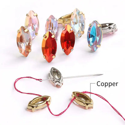 Acmore Crystal High Quality Navette Horse Eye  LA Series  Crystal Glass Claw Rhinestone for  Sewing  Accessories