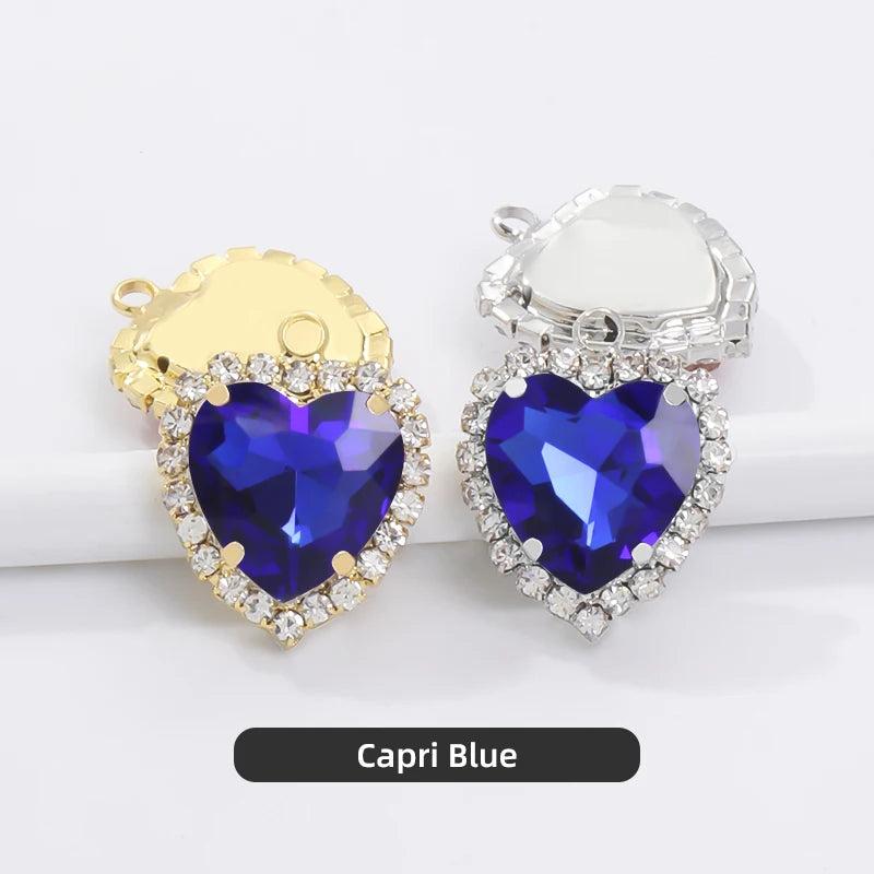 Heart Single Hanging Crystal Buckle Edge Hand - Sewn Diamond Hair Accessories Headdress Clothing Claw Rhinestone Accessories