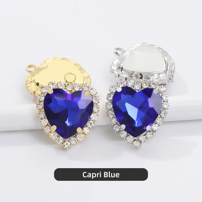 Heart Single Hanging Crystal Buckle Edge Hand - Sewn Diamond Hair Accessories Headdress Clothing Claw Rhinestone Accessories
