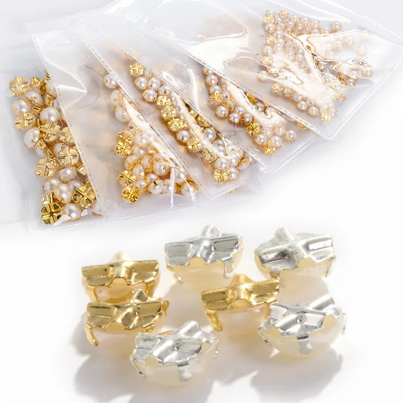 Acmore Crystal Hot Selling High Quality Loose Pearls With Cross Shape Claw Bead for Jewelry Making Supplies DIY Decoration Accessories