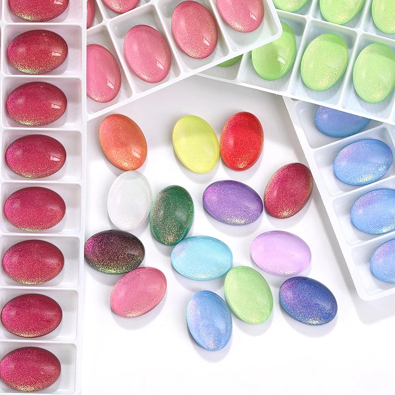 Acmore Crystal Wholesale Oval Stone With Glue on Jewelry Shape Loose Glass Flat Back Strass Rhinestone DIY Art Decoration