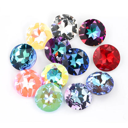 Acmore Crystal Newest Big Size 27mm Gemstone Flower Crystal ab Pointback DIY Nail Art Supplies Rhinestone Decoration Accessories