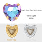 Crystal Ab Color Heart Shape Sewing Rhinestones With Golden Silver Claw Setting Peach Heart Hollow Claw Rhinestone