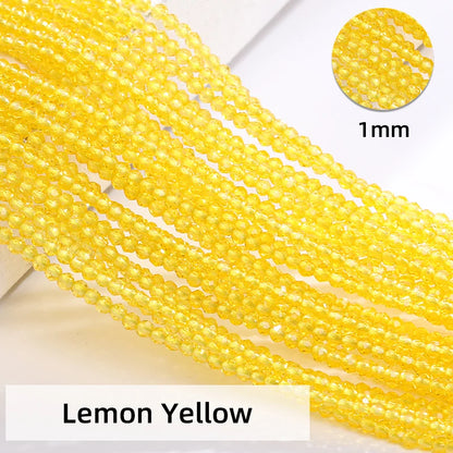 Acmore Crystal 1mm 20 Colors Loose Crystal Stones Jewelry Making Crafts Waist Necklace Earring Flat Beads DIY Deco Accessories