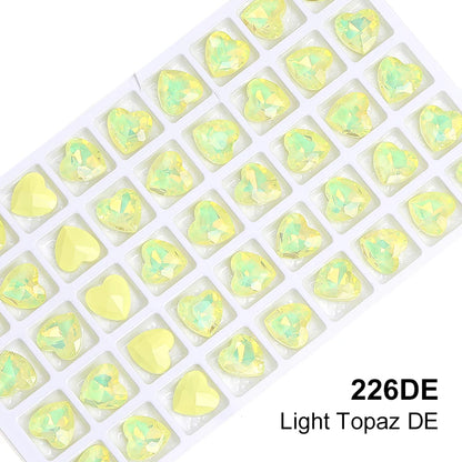 Acmore Crystal New Design Point Back Heart Shape Rhinestones Glass Crystal Stones Opal Mocha Fashion Nail Art Decoration
