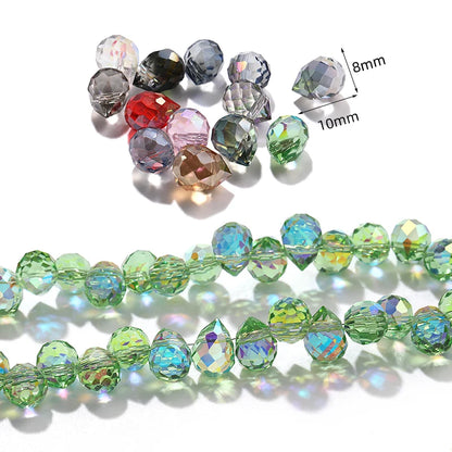 Acmore Crystal  8*10MM Shinning AB Color Faceted Cutting Strawberry  Tear Drop  Crystal Loose Beads Jewelry Accessories