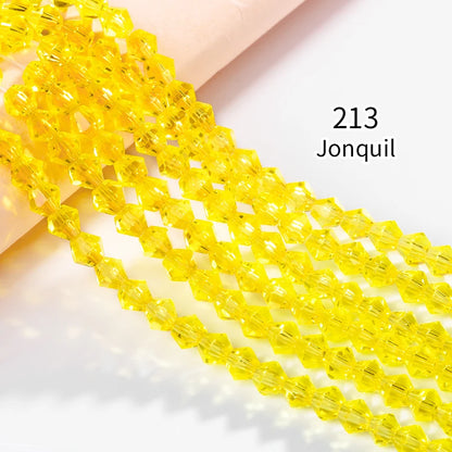 Acmore Crystal 4mm 21 Colors Bicone Shaped Crystal Stone Wholesale Loose Necklace Bracelet Earring Through Hole Glass Rhinestone Beads