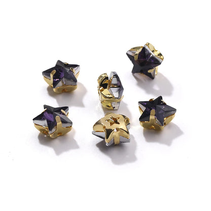 Hot Selling Acmore Crystal 10mm Star Pointback Glass Claw Drill Shiny Rhinestones Charms DIY Accessories for Dress & Clothing