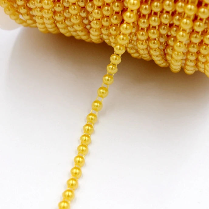 Acmore Crystal  4mm Craft Imitation Pearl Beads Cotton Line Chain for DIY Wedding Party Decoration Party Jewelry Findings Accessories
