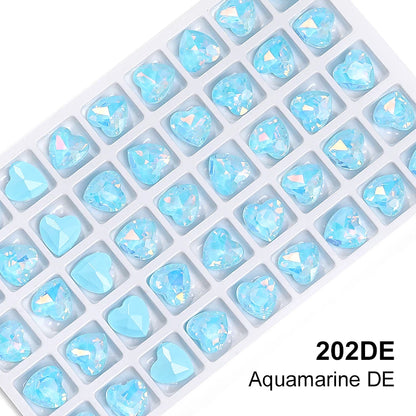 Acmore Crystal New Design Point Back Heart Shape Rhinestones Glass Crystal Stones Opal Mocha Fashion Nail Art Decoration