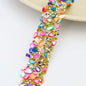 Acmore Crystal  Hot-Fix Gravel Tape 2cm Wide Rhinestone Chain Stone Cake Ribbon Trimming Wedding Decoration Sewing Accessories