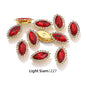 Acmore Crystal New Arrival Double-layers Navette Shape Flat Back Claw Rhinestones Golden Sunflower Sew-on Crystal Glass for Clothing