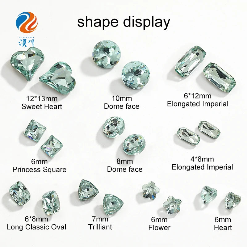 Acmore Crystal New Color Popular Light Azore K9 Glass Crystal Rhinestone Loose Jewelry Stone Glue on for DIY Nail Art Decoration