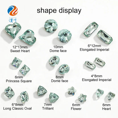 Acmore Crystal New Color Popular Light Azore K9 Glass Crystal Rhinestone Loose Jewelry Stone Glue on for DIY Nail Art Decoration