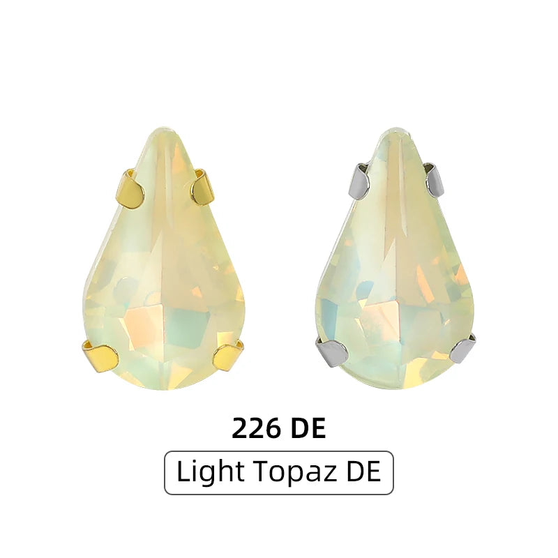 Acmore Crystal High Quality Colors Faceted Glass Stones Drop Claws Flatback Rhinestone Jewelry Art Garment Accessories