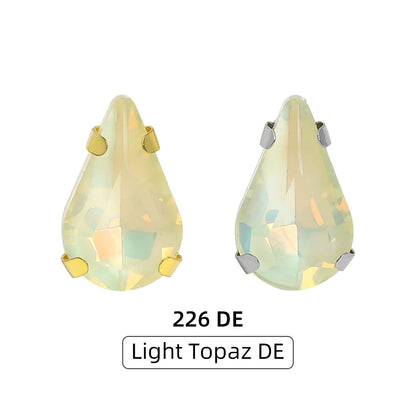 Acmore Crystal High Quality Colors Faceted Glass Stones Drop Claws Flatback Rhinestone Jewelry Art Garment Accessories