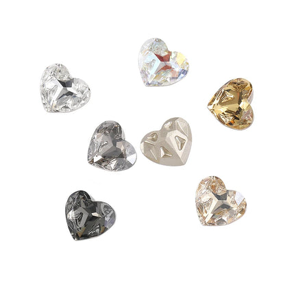 Acmore Crystal New Design Heart Shape K9 Glass Beads Point Back Fancy Loose Rhinestone for Clothing Accessories Wedding Dress