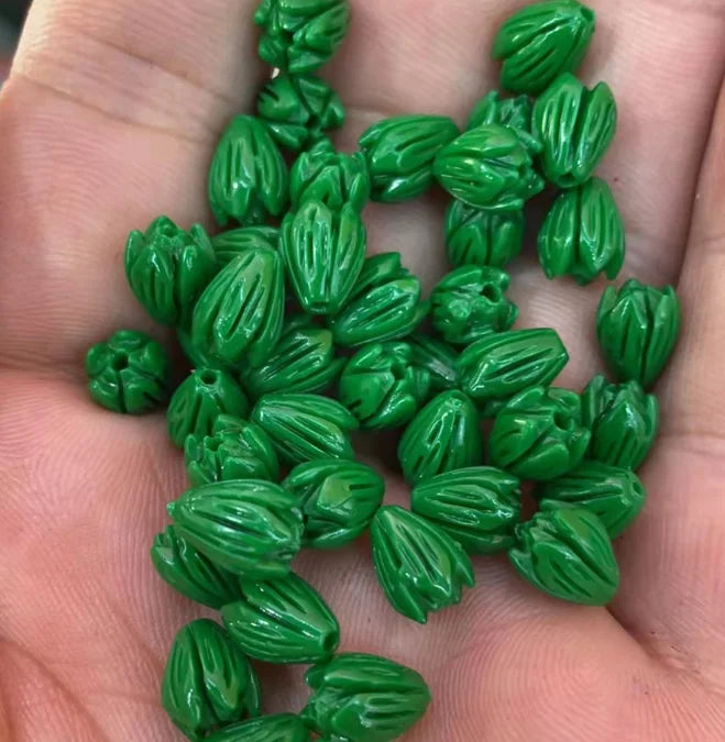 Acmore Crystal 9*6mm Hawaii Resin Jasmine Flower Beads for Jewelry Making Lavender Lilac Pikake Flower Acrylic Charms