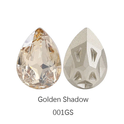 Acmore Crystal New Design Star Meteorite K9 Glss Drop Shape Pointback Crystal Beads Fancy Rhinestones for Bracelete Making Shoes Accessories