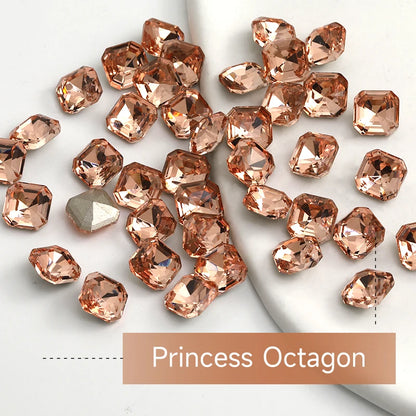 Acmore Crystal Light Padp Summer Style 3D Point Back More Shape Shiny Glass Crystal Nail Art Rhinestones