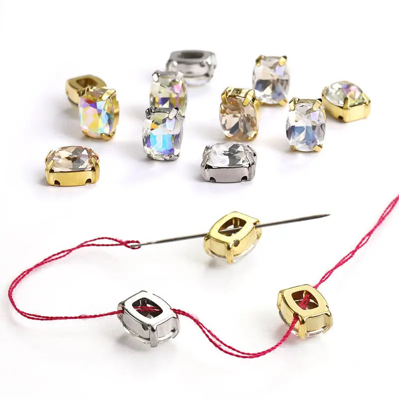 Acmore Crystal High Quality Pillow Shaped Copper Claws Crystal Rhinestones for Sewing Accessories