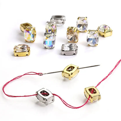 Acmore Crystal High Quality Pillow Shaped Copper Claws Crystal Rhinestones for Sewing Accessories