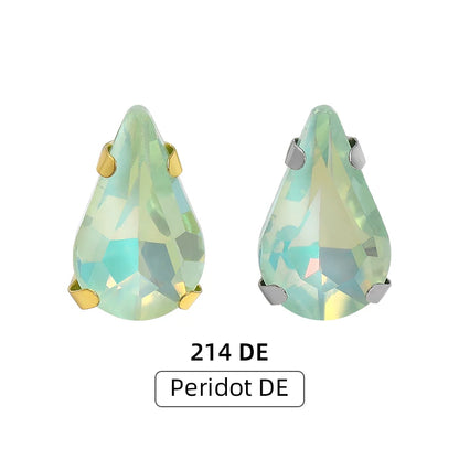 Acmore Crystal High Quality Colors Faceted Glass Stones Drop Claws Flatback Rhinestone Jewelry Art Garment Accessories