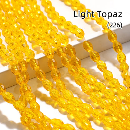 Acmore Crystal Popular  6*8MM Olive-shaped Crystal Beads for Clothing Making Best  DIY Accessories for Door & Curtain Decoration