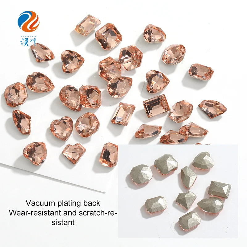 Acmore Crystal Light Padp Summer Style 3D Point Back More Shape Shiny Glass Crystal Nail Art Rhinestones