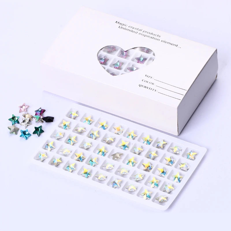 Acmore Crystal Wholesale Star Shape Pointback Crystal Stones K9 Glass Rhinestones for Clothing Nails Decoration
