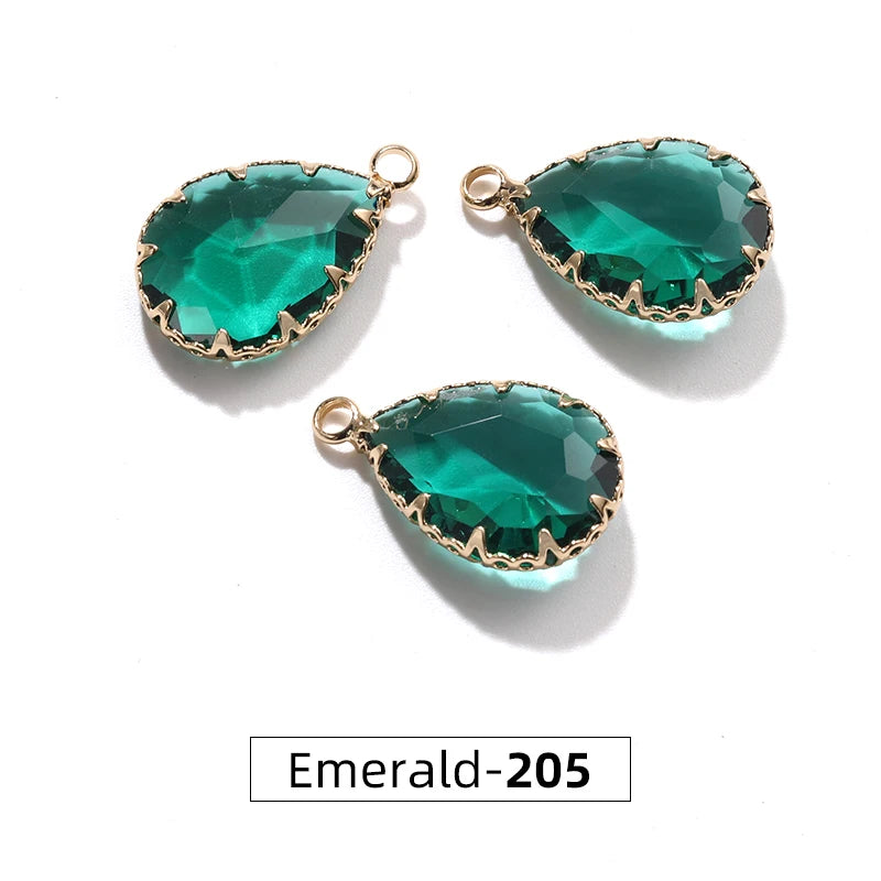 Acmore Crystal 13*18MM  Water Drop Transparent Crystal Glass Pendant with Claw Inlaid Rhinestone Pendant Accessories for Earrings & Necklace