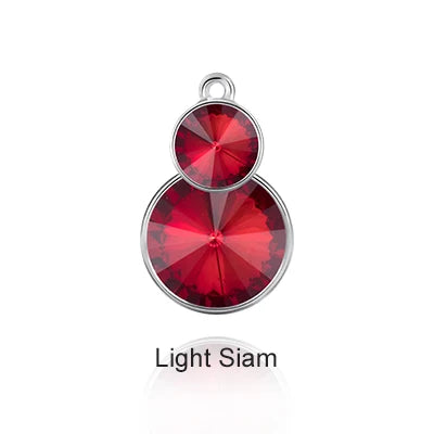 Acmore Crystal Double Rivoli Shaped Fancy Shiny 16 Colors Crystal Stones K9 Glass Alloy Back Pendant Necklace for DIY Earring Charms