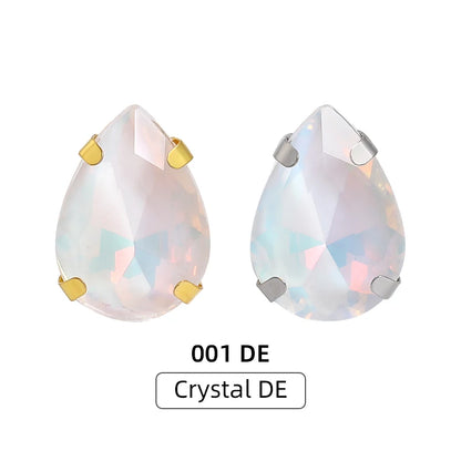Acmore Crystal High Quality Colors Faceted Glass Stones Drop Claws Flatback Rhinestone Jewelry Art Garment Accessories